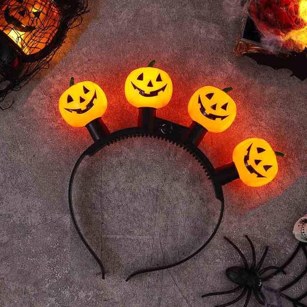 Lysende græskar pandebånd LED Halloween pandebånd lysende pandebånd pandebånd kostumefest dekoration damehår tilbehør