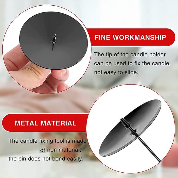 Kranslysestake, 8 cm Lysestake, Metall Lysestake, Julelysplate med Spiker 8P