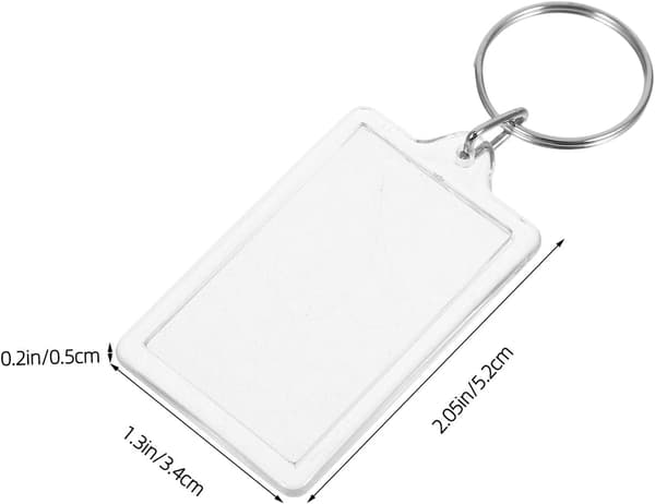 Fotoramme Nøglering Billedholder 16 stk Akryl Mini Tomme Nøgleringe