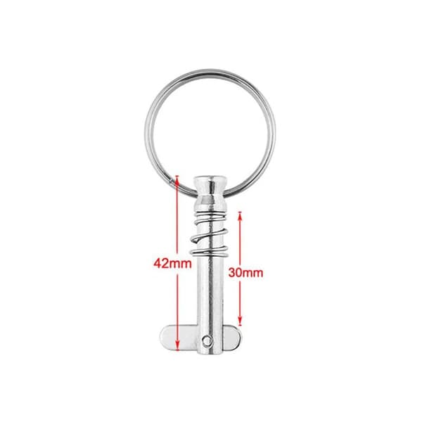 4 stk. quick release-stifter, 1/4 tomme hurtigstifter i 316 rustfrit stål Topstifter til bimini marine hardware, sølv, 6,3 mm x 42 mm
