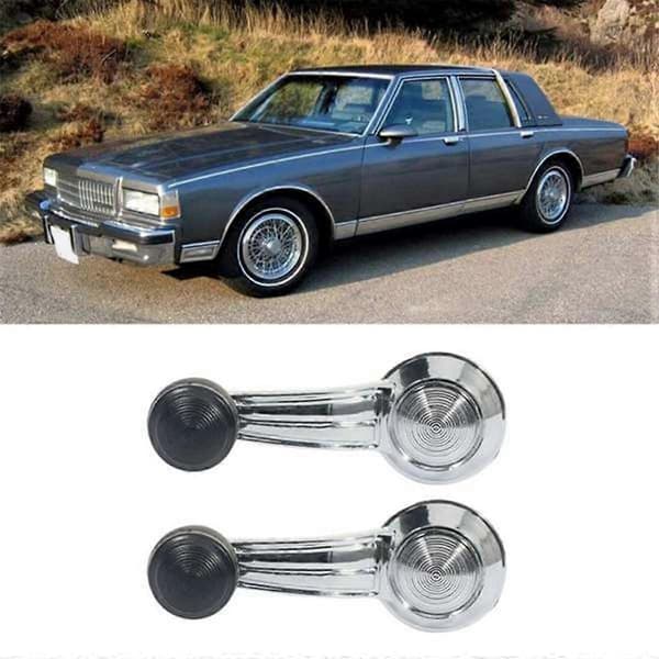 1 Pair Chrome Door Window Crank Handle for Olds 1732326 20348200 [DB] Chrome Silver Chrome Silver