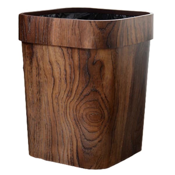 Retro Small Trash Can Decorative Rustic Waste Bin for Bathroom Kitchen Home Office