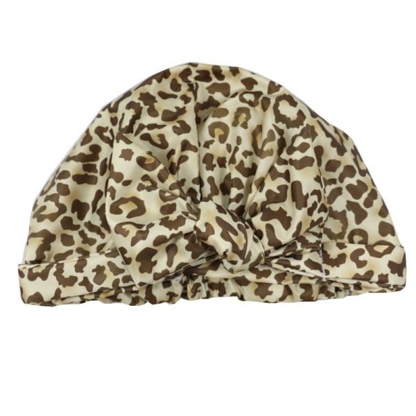 Extra stor cap, hårmössor med skönhetsbad för kvinnor, hårspa, reseanvändning för hemhotell Leopard print 1pcs