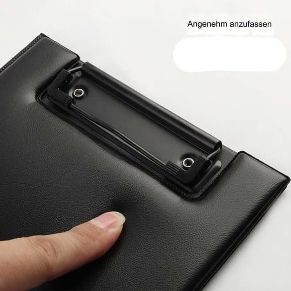 Black 2-part folders with notepad, office folder, home office folder, PZCC holder