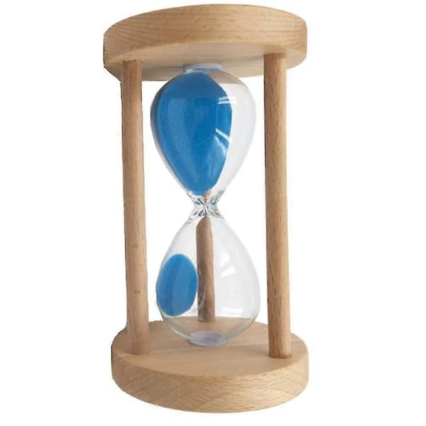 Rund träram timglas timglas för barn present heminredning blå 25min