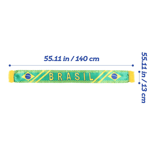 2 st Fotbollsmatcher Hejar Scarfs Fotbollsfans Stickade Scarfs Fotboll Stickade Scarfs Brasilien 140X13X0.1CM Brazil 140X13X0.1CM