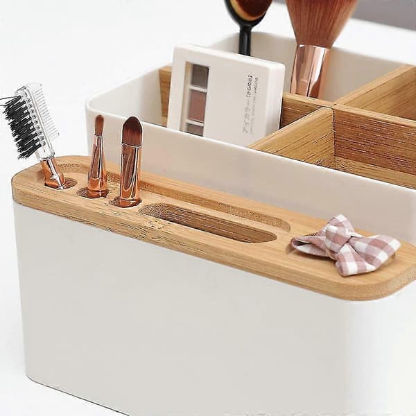 Desktop Storage Box Pen Holder Makeup Brush Organizer for Office Supplies, Dressing Table, Home
