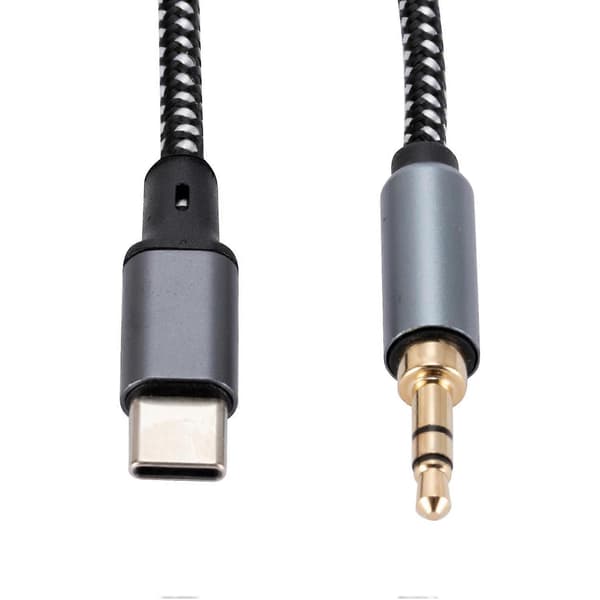 2m USB-C Hann til 3.5mm Hann Lydadapterkabel Flettet Hodetelefon Bilstereo Tilkoblingsledning