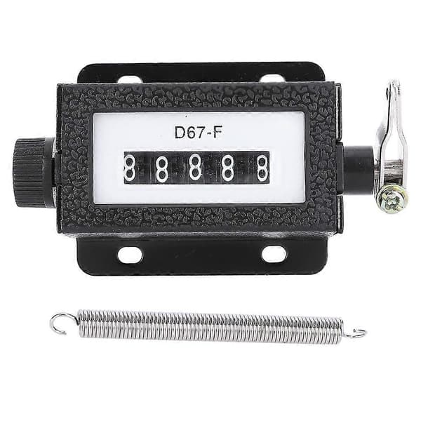 Mechanical 5-Digit 0-99999 Pull Counter Rotary Knob Resettable Black with Spring [DB]