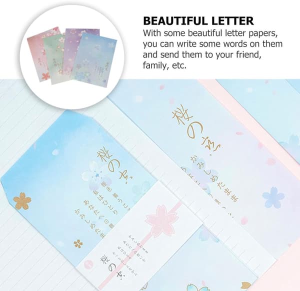 Japanese Style Stationery, 40 Pcs B5 Size Patterned Writing Paper Stationery Set