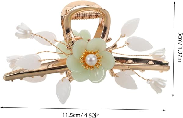 Lett blomsterhårklemme for kvinner Sklisikker metallhårklemme
