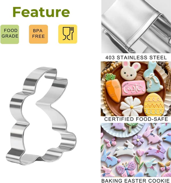 8-delt påskekakeformsett - Kakeform i rustfritt stål for baking og fondant 8 stk 8pcs