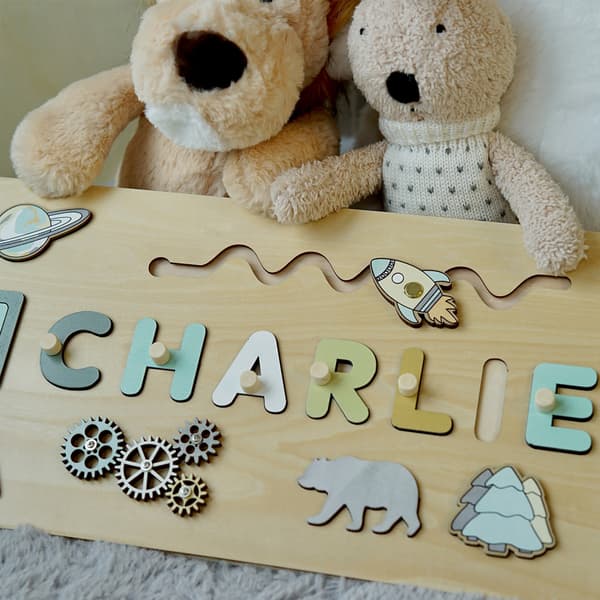Children's Weekly Gift Name Puzzle Blue Whale Fish Puzzle