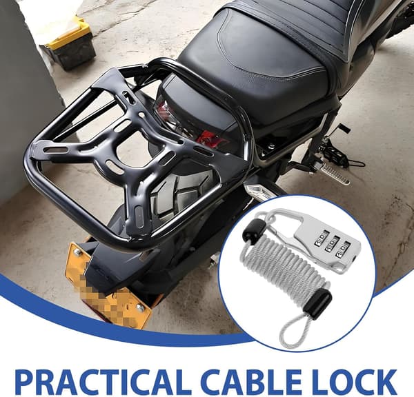 Anti-theft Cable Lock for Luggage, Backpacks and Travel Gear, Combination Lock Function, Secure