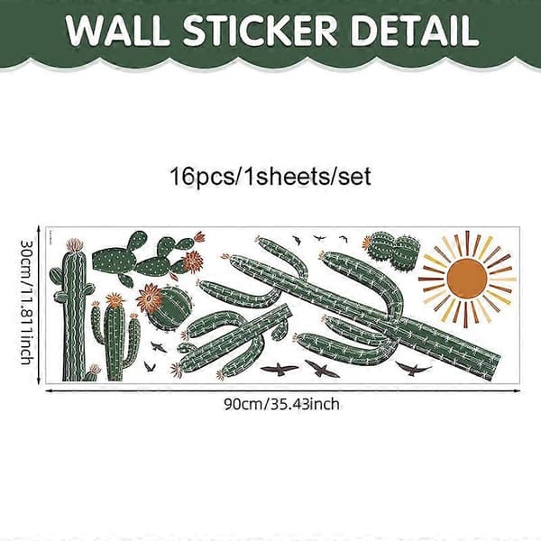 Cactus & Tropical Plants Wall Decals - Modern Removable Decorative