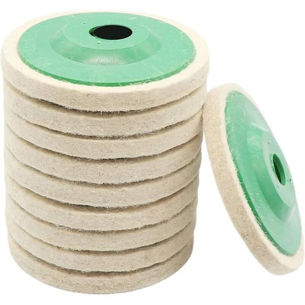10 Pieces 4 Inch Round Wool Felt Discs for 100mm Angle Grinder, Polishing