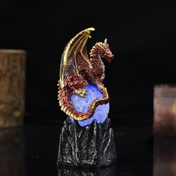 Fargeskiftende Lava Resin Base Drakestatuer Luminescerende Hellig Dr A6 onesize