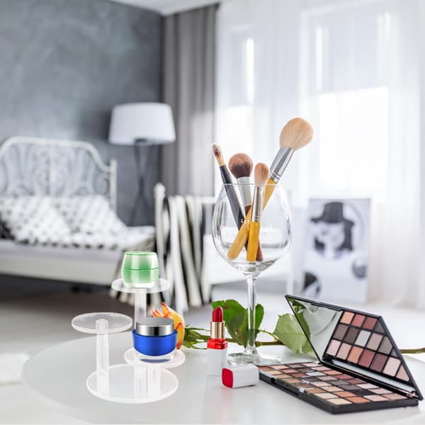 Akryl Display Riser Stativ 3-lags Organizer Hylde til Smykker, Parfume, Hudpleje