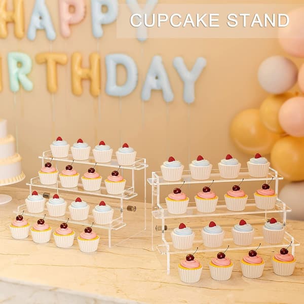 Akryl Displayhylde 3-lags Trinopbevaringsstativ til Cupcake Smykker Parfumer Organizer Displayhylde Stativ stil 8 style 8