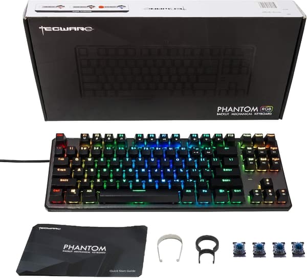 Tecware Phantom 87 Key Mechanical Keyboard, RGB LED, Outemu