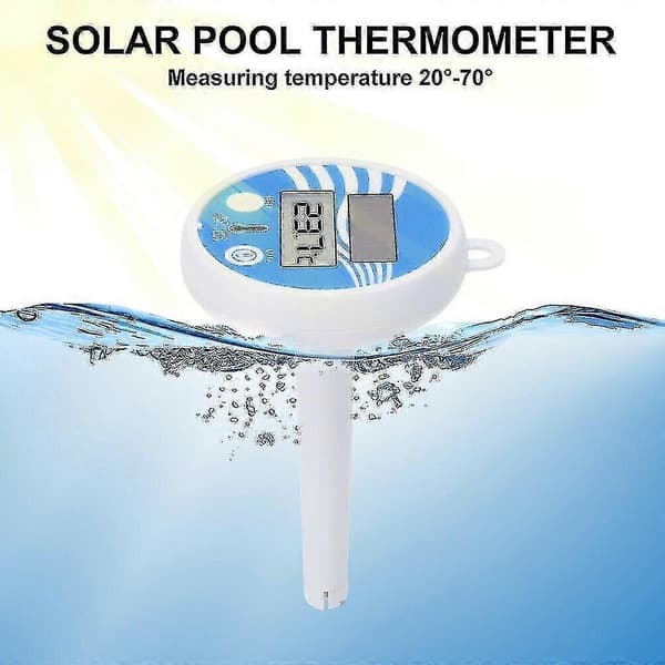 Solar Powered Digital Thermometer Swimming Floating Pool Accurate Water Temperature Gauge