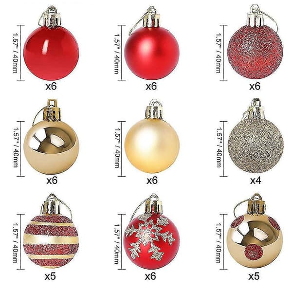 4CM Unbreakable Christmas Tree Balls 50PCS for Tree Decorations Engagements and Parties