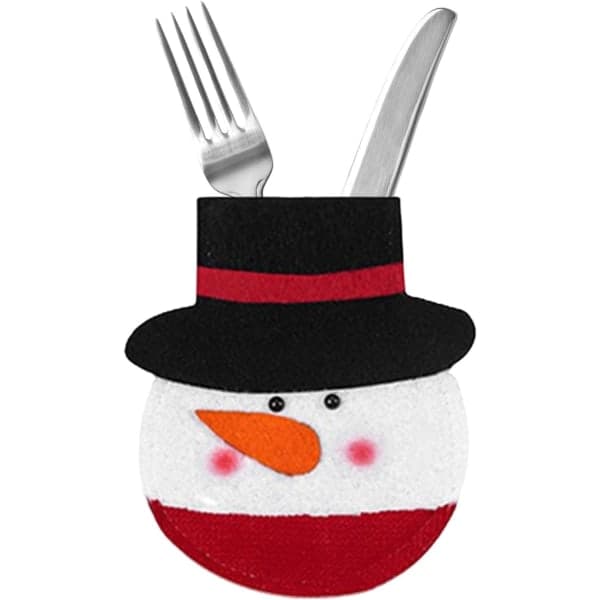 Clearful Julepose - Bedårende Snømann og Nisse Bestikkholder