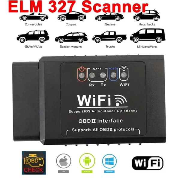 OBD2 WIFI ELM327 V 1.5 Scanner til iPhone IOS / Android Kodelæser Diagnostisk Værktøj