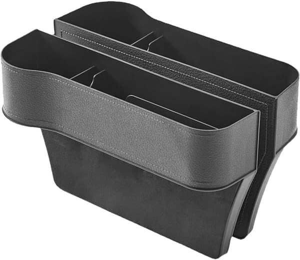 Bilsæde Gap Organizer 2 stk. Plastik Gap Opbevaringsboks Multifunktions Midterkonsol Organizer til Nøglekort Sort - Schwarz