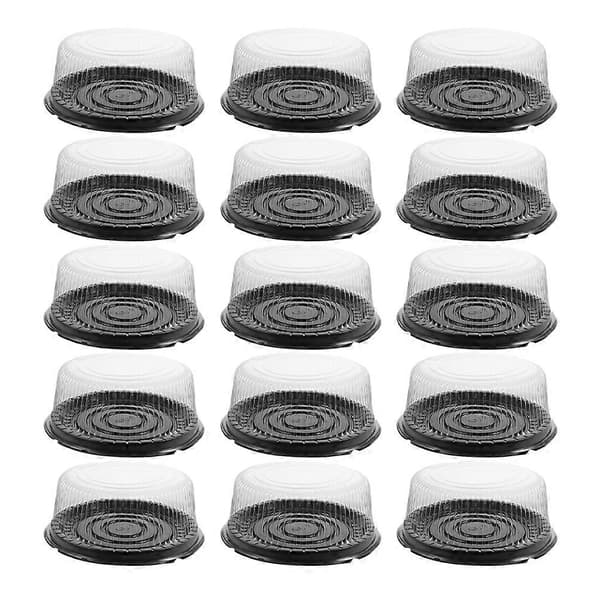Portable Cake Box Reusable Plastic Cake Boxes Round Waterproof Moisture-proof 23.50X23.50X1.50CM 20Set