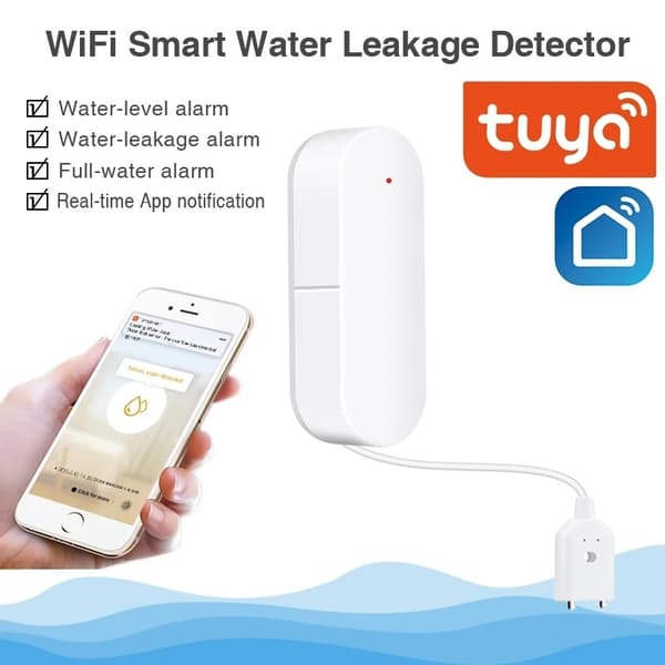 Water Leakage Sensor Wifi Leakage Level Sound Alarm Detector Security Overflow Protection Tuya Smart Life App Control