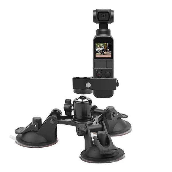 Car Holder Triple Vacuum Suction Cup Mount for Camera Stabilizer Accessories with Expansion Adapter