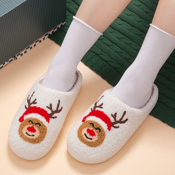 Christmas Pattern Slippers, Suitable for Indoor and Outdoor Use, 1 Pair, Size 40-41 40-41