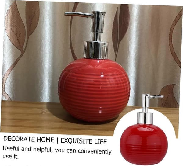 Ceramic Lotion Dispenser with Refillable Pump for Easy Liquid Soap Dispensing in the Bathroom