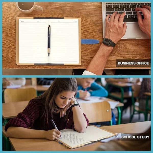 A5 Notebook - Executive Notebooks - Hardcover - 200 Pages - PU Leather - Blue