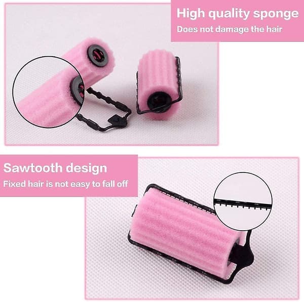 Hårspoler Svamp DIY Hårspoler Sett Hårspoler Små Magiske Krøllspoler Skumspoler (rosa) - 6 stk