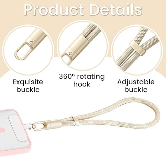 Håndleddsstropp Justerbar med Mobiltelefon Lanyard Pad Håndleddsstropp Myk Paracord Håndleddsstropp Kort Mobiltelefonstropp