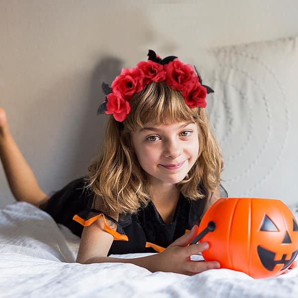 Halloween Rosettpannband för kvinnor, fladdermusformad tyghåraccessoar 2 st