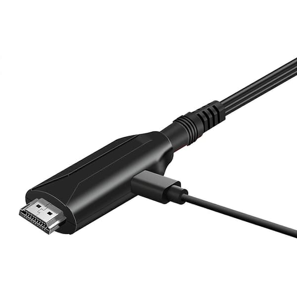 Bærbar Scart til HDMI-kompatibel Konverter Adapter Kabel til TV DVD Tilbehør