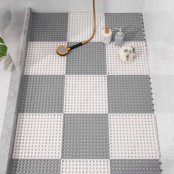 Bathtub-Mat Sklisikre kopper og avløpshull, maskinvaskbar dusjmatte Anti-skli badematte for badekar for barn Dark gray 2pcs