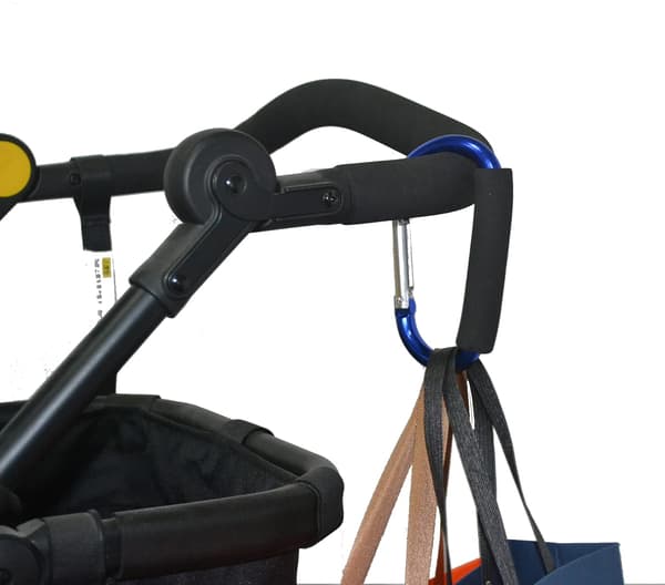 2-pack Shopping Bag Protector Grip, Carrying Tool, Strong, Large, Durable, Multifunctional, Quick Release, Large Carabiner, Soft Grip Set, Blue