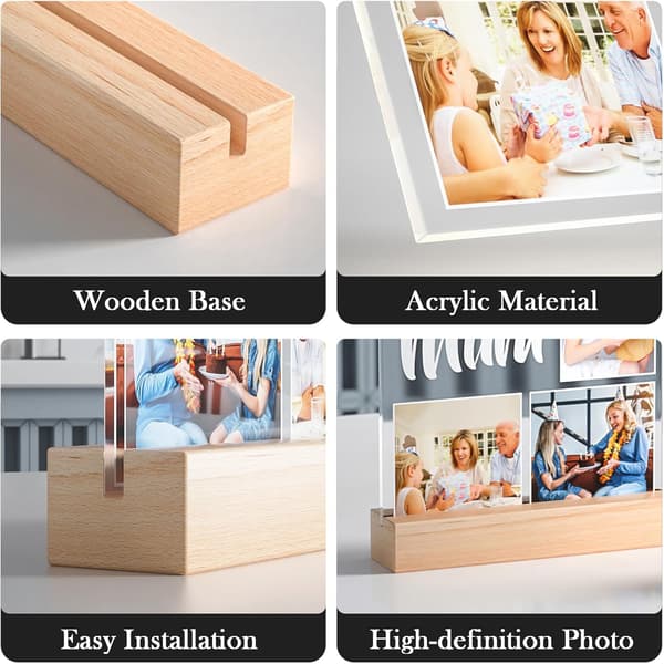 Custom Photo Frames, Personalized Photo Frames with Night Lights, Personalized Valentine's Day and Anniversary Gifts for Couples.