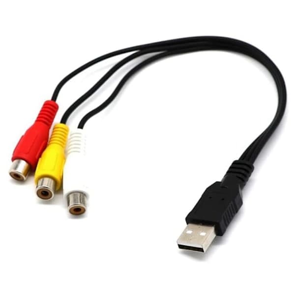 USB til 3RCA-kabel USB til 3 RCA Rgb Video AV Kompositadapter Konverteringskabel Ledningsforbindelseslinje Velegnet til TV PC DVR