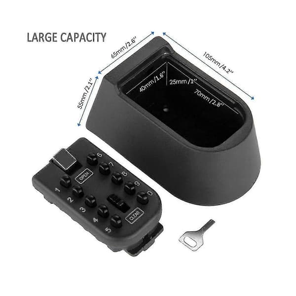 Outdoor Wall Mount Key Lock Box, Key Storage Box, 10-Digit Push Button Combination Lock Box