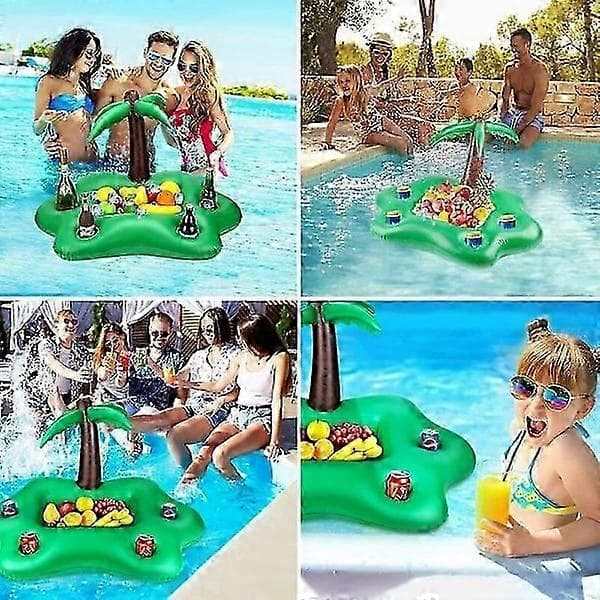 Poolflåde, flydende poolbar, oppustelig poolbar, kopholder, oppustelig palme