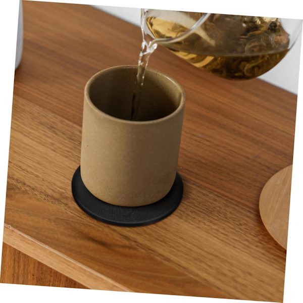 Boho Style 6pcs Retro Vinyl Coasters Drink Coasters Set Non-Slip Bottom for Pub Table