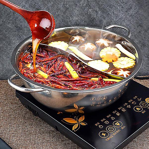 Rustfrit Stål Gryde Hotpot Induktion Kogeplade Gas Komfur Kompatibel Gryde Hjem Køkken 28cm28cm 28cm