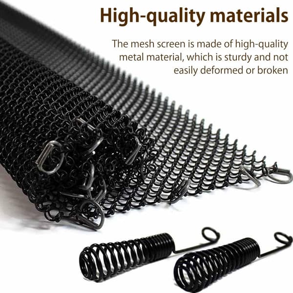 Fireplace Screens, Two-Panel Mesh Screen, Spark Guard with Handles, 61x55.9cm, Rod Kit Not Included