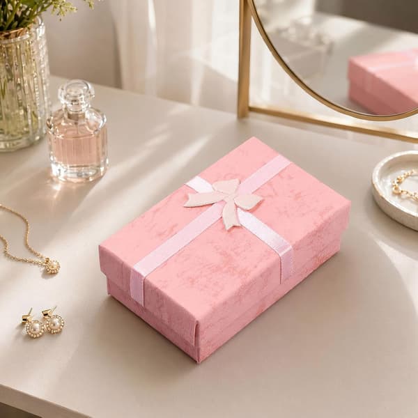 12 st rosa presentförpackning för armband halsband 3.2x2x1 smyckesaskar | Liten Pink