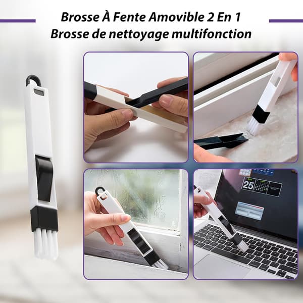 Teleskoprør til V7, hurtigudløserrør med to 2-i-1-børster, lilla